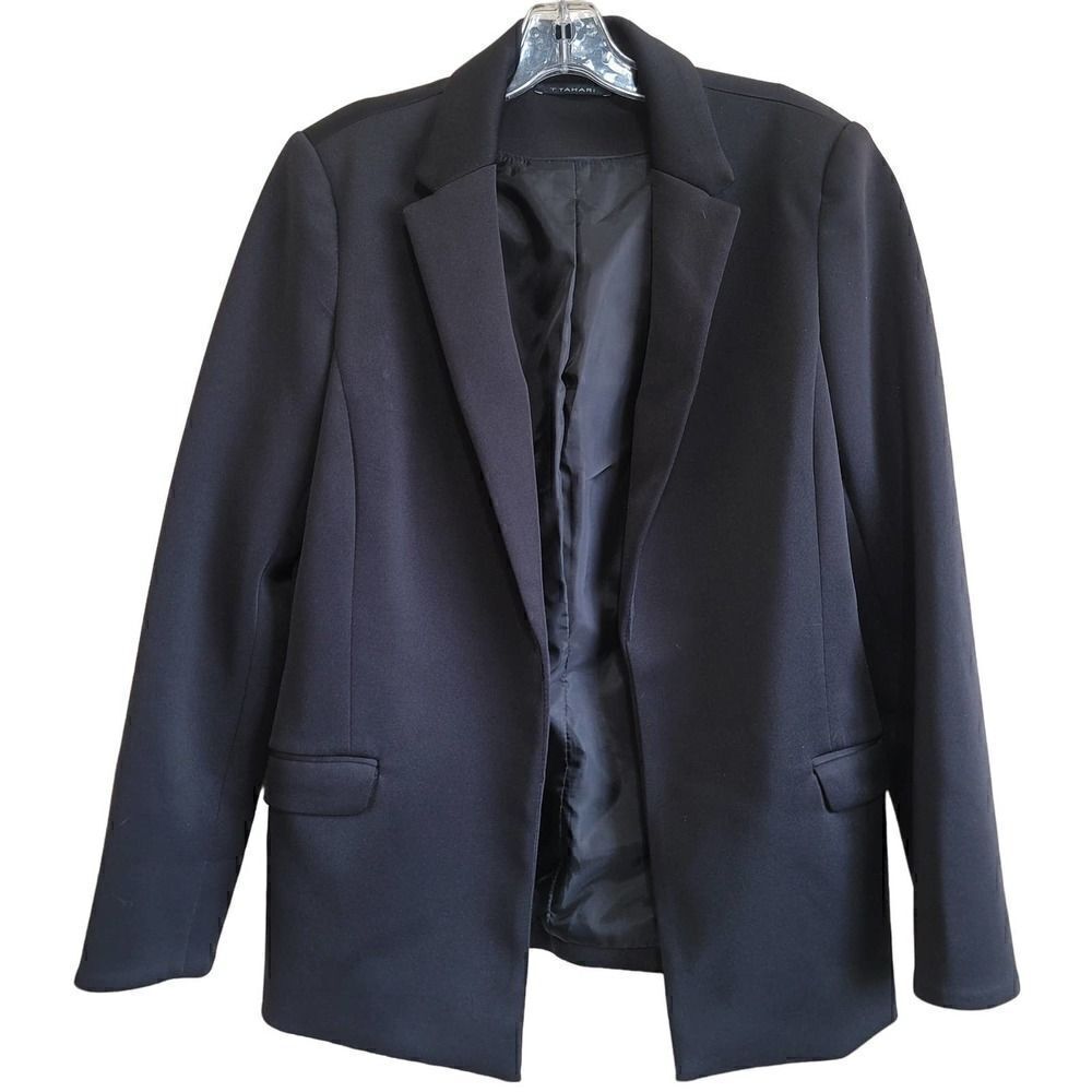 Tahari Women's Black Open Front Blazer Sz 6